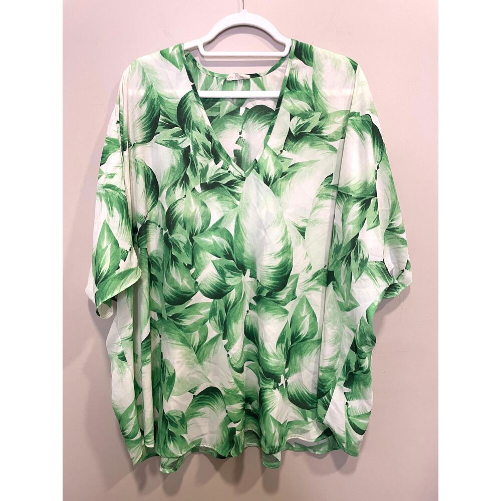 Show Me Your Mumu V-neck Tunic Cover-Up/Top Leaves Resortwear Size Small